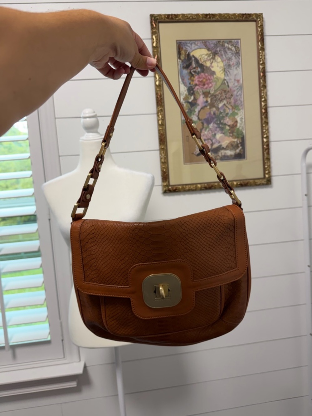 Longchamp Gatsby Moc-croc shoulder bag